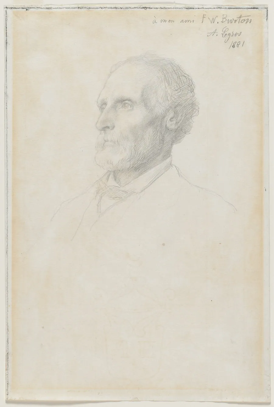 Portrait of Sir Frederick W. Burton, Director of the National Gallery, London by Alphonse Legros