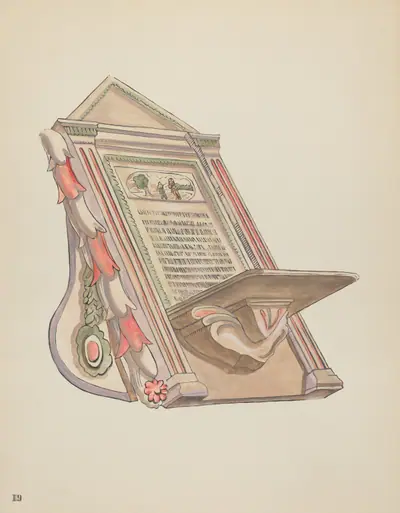 Plate 19: Reading Stand: From Portfolio "Spanish Colonial Designs of New Mexico"