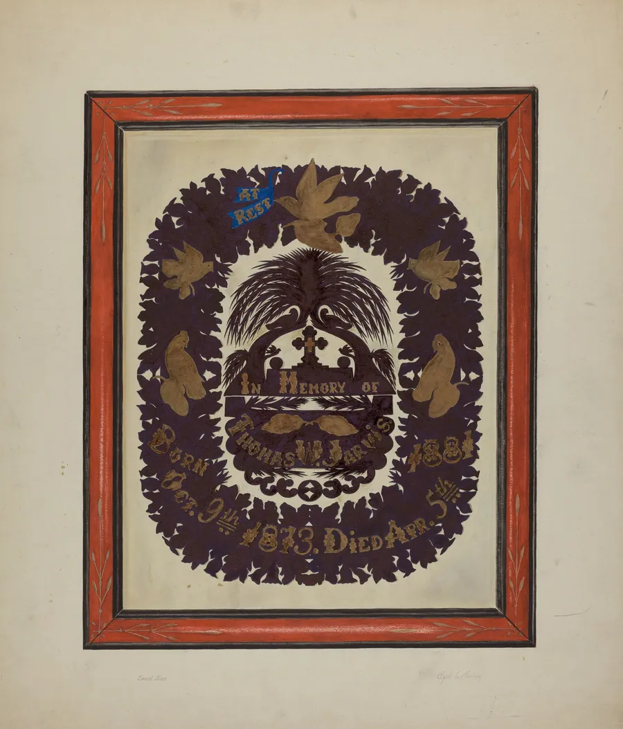Framed Paper Cutting by Clyde L. Cheney