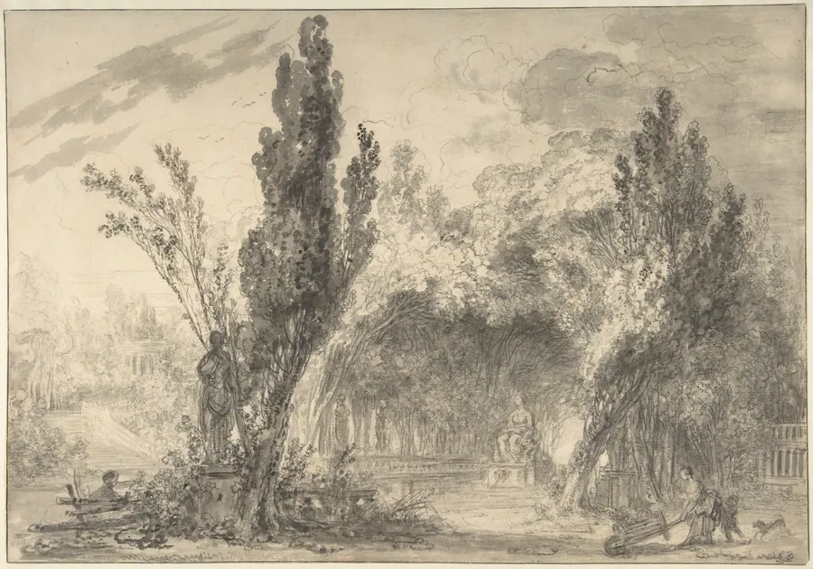 View of a Park by Jean Honoré Fragonard