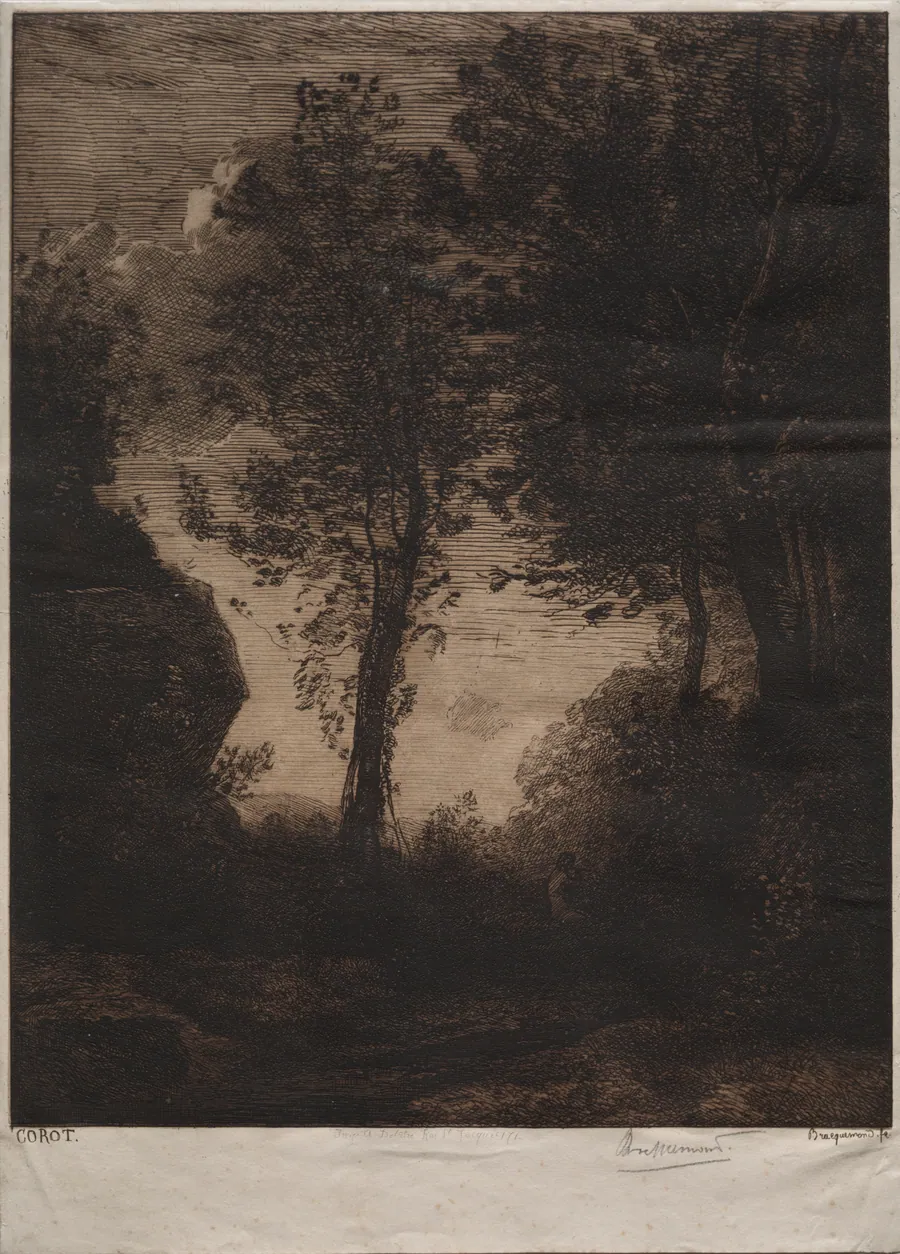 Landscape: Sunset, after Corot by Félix Bracquemond