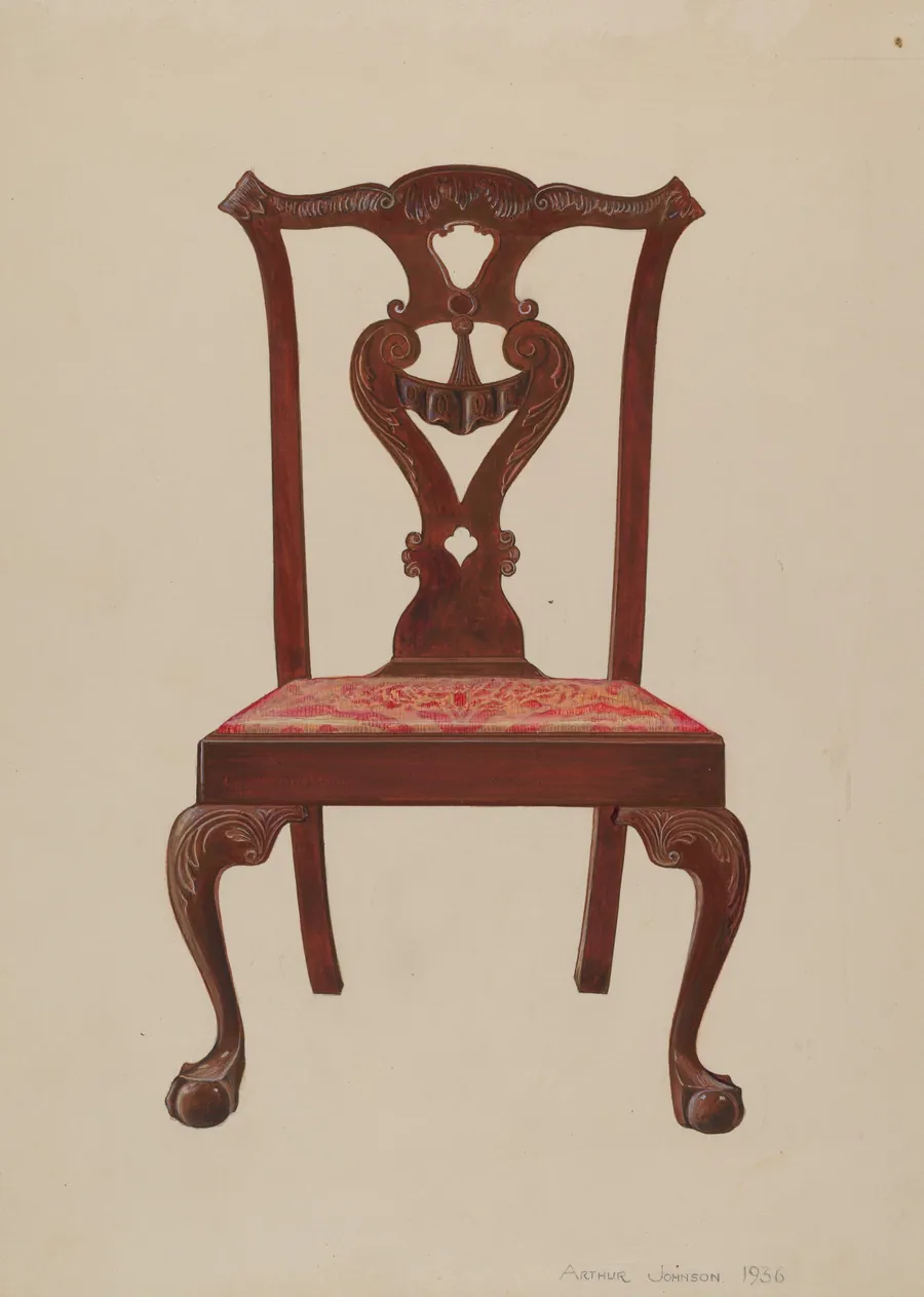 Chippendale Mahogany Side Chair by Arthur Johnson