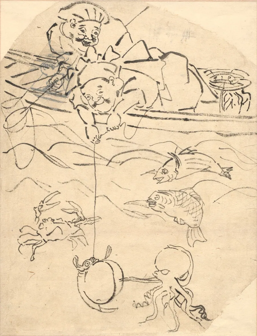 Daikoku and Ebisu, Two of the Seven Gods of Happiness by Utagawa Kuniyoshi