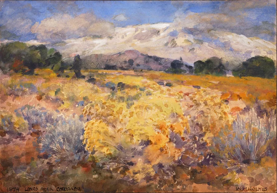 Long's Peak, Colorado, 1874 by William Henry Holmes, born Cadiz, OH 1846-died Royal Oak, MI 1933