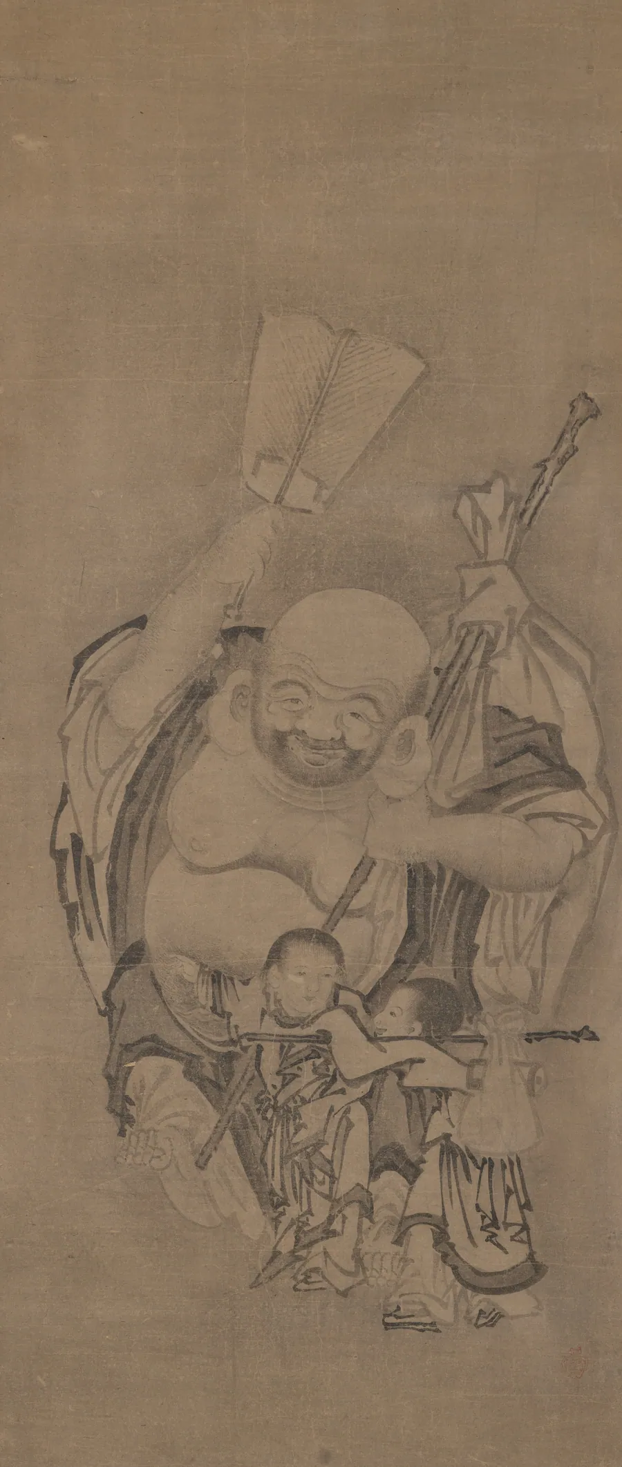 Hotei with Daoist Immortals: Hotei by Kyūseki Tomonobu