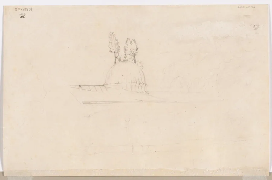 Sketch for Pavilion Near a Mosque (verso) by Félix Ziem