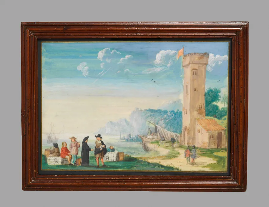 Harbor Scene by Flemish Painter