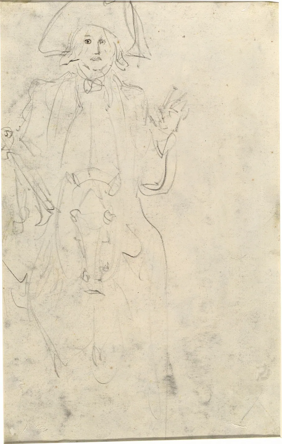 Man on a Horse [verso] by Jean Honoré Fragonard