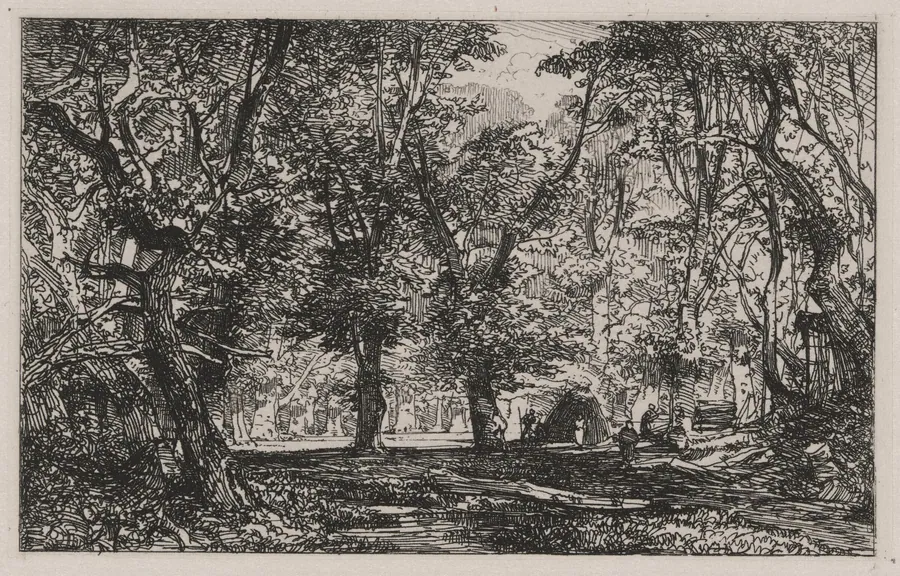 View from a Forest Stream Into a Clearing by Caspar Johann Nepomuk Scheuren