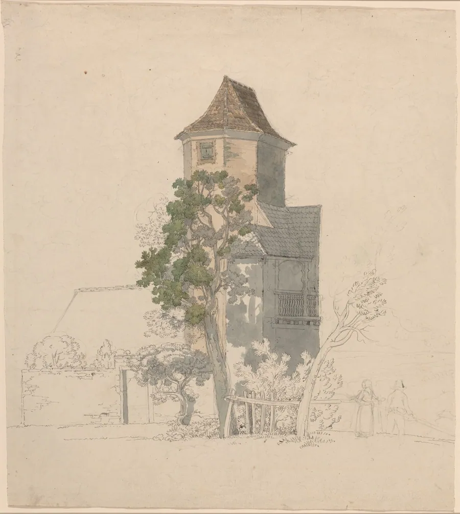 Tower of a Fortified House [recto] by Friedrich Salathé