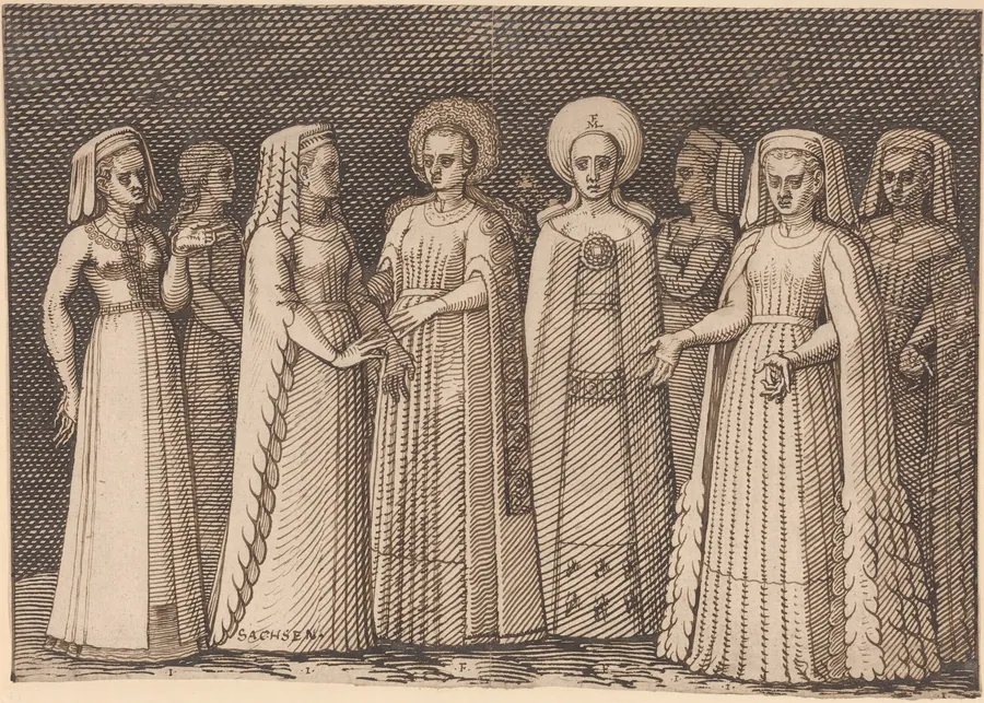 Eight Ladies in Ancient Costumes by Melchior Lorch