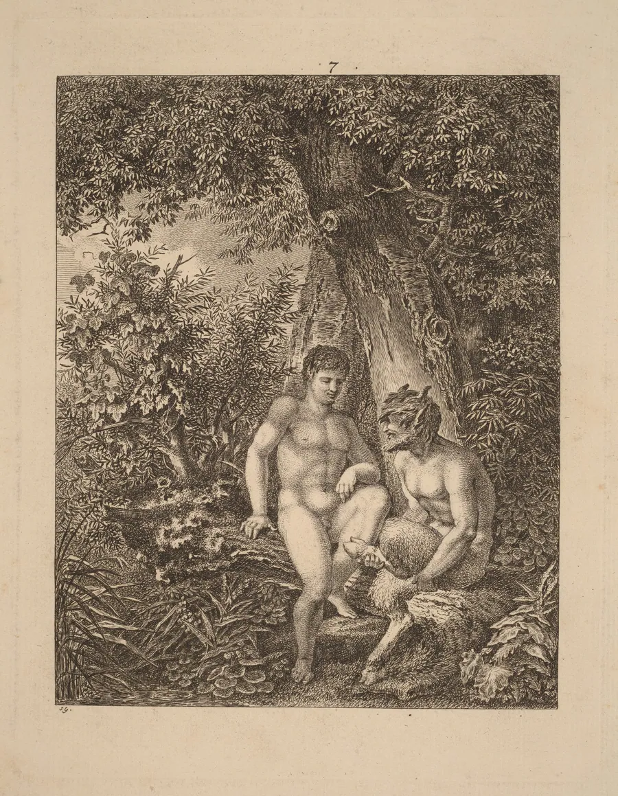 Two Satyrs in a Forest by Salomon Gessner