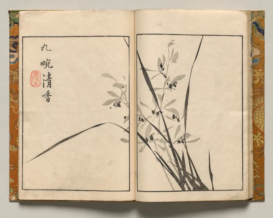 Pure Scent of Orchids, Design Twelve from Shazanrō Picture Book by Tani Bunchō