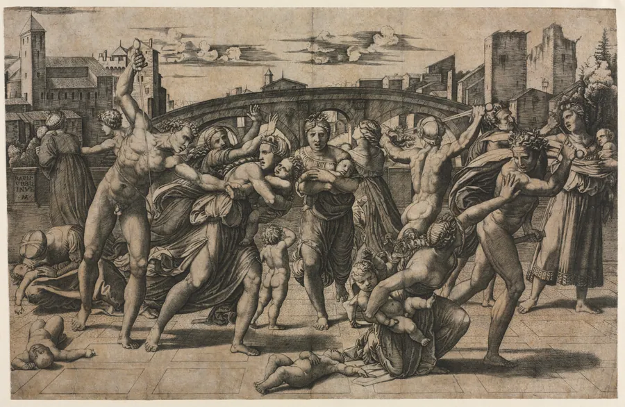 Massacre of the Innocents (With the Fir Tree) by Marcantonio Raimondi