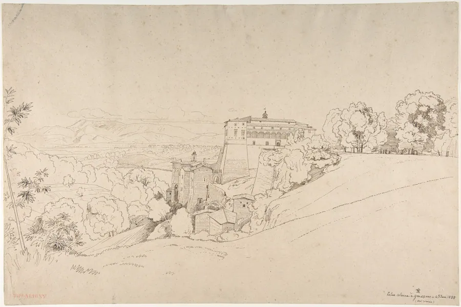 Castello Colonna at Genazzano, Italy by Théodore Caruelle d'Aligny