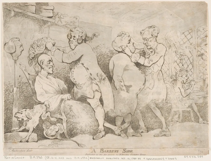 A Barber's Shop by Henry Brookes