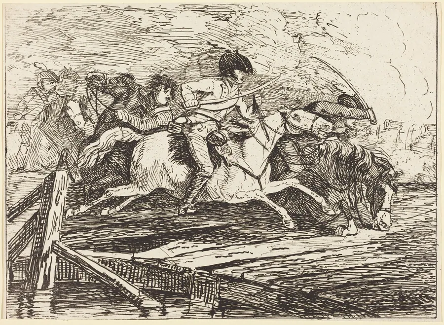 Cavalry Charging by Conrad Gessner