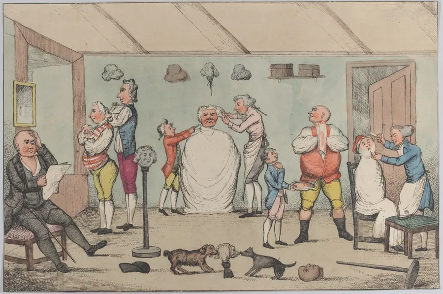 The Barber's Shop by Anonymous, British, 19th century