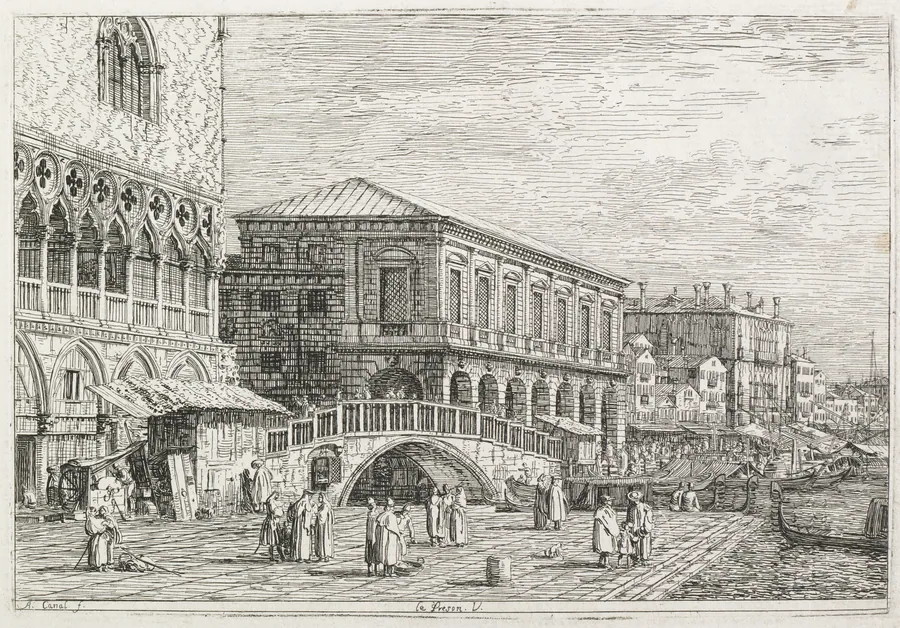 Views:  The Prison, Venice by Antonio Canaletto