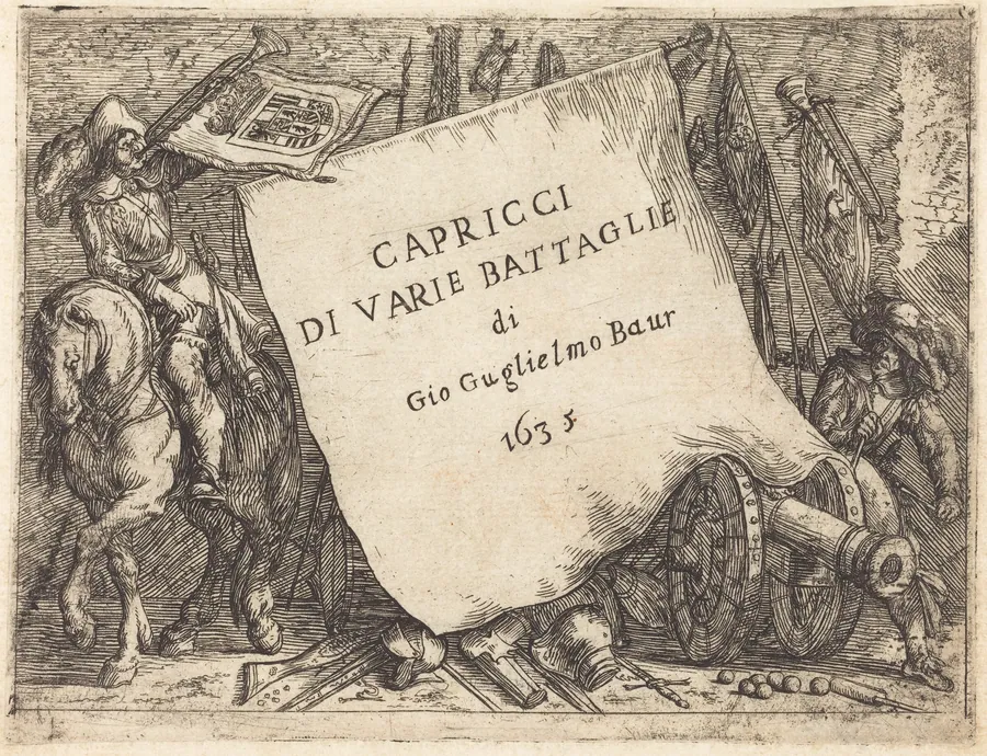 Capricci di varie battaglie (Title Page) by Johann Wilhelm Baur