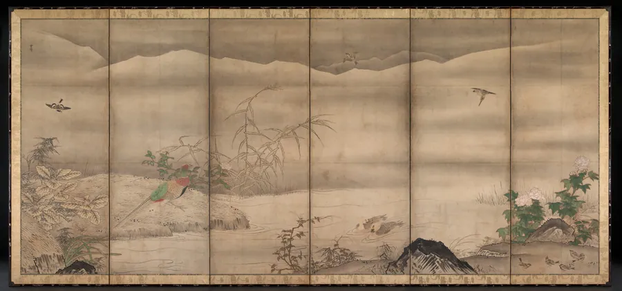 Birds and Flowers in a Landscape of the Four Seasons by Sesshū Tōyō