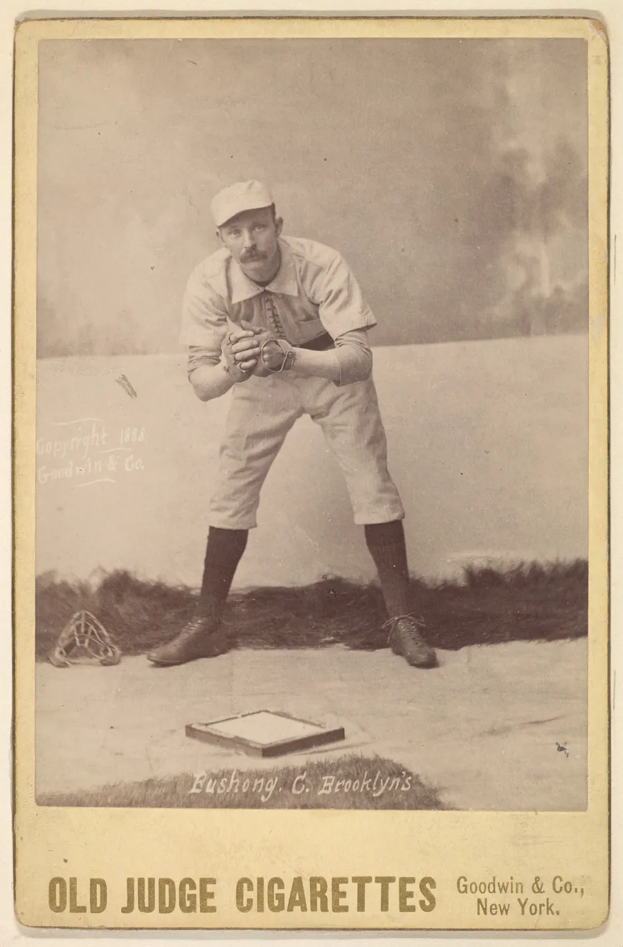 Albert John "Doc" Bushong, Catcher, Brooklyn, from the series Old Judge Cigarettes by Goodwin & Company