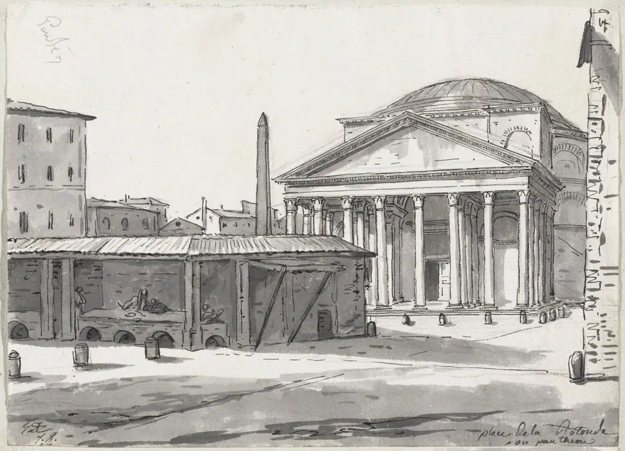 The Pantheon Seen from the Piazza by Jacques-Louis David