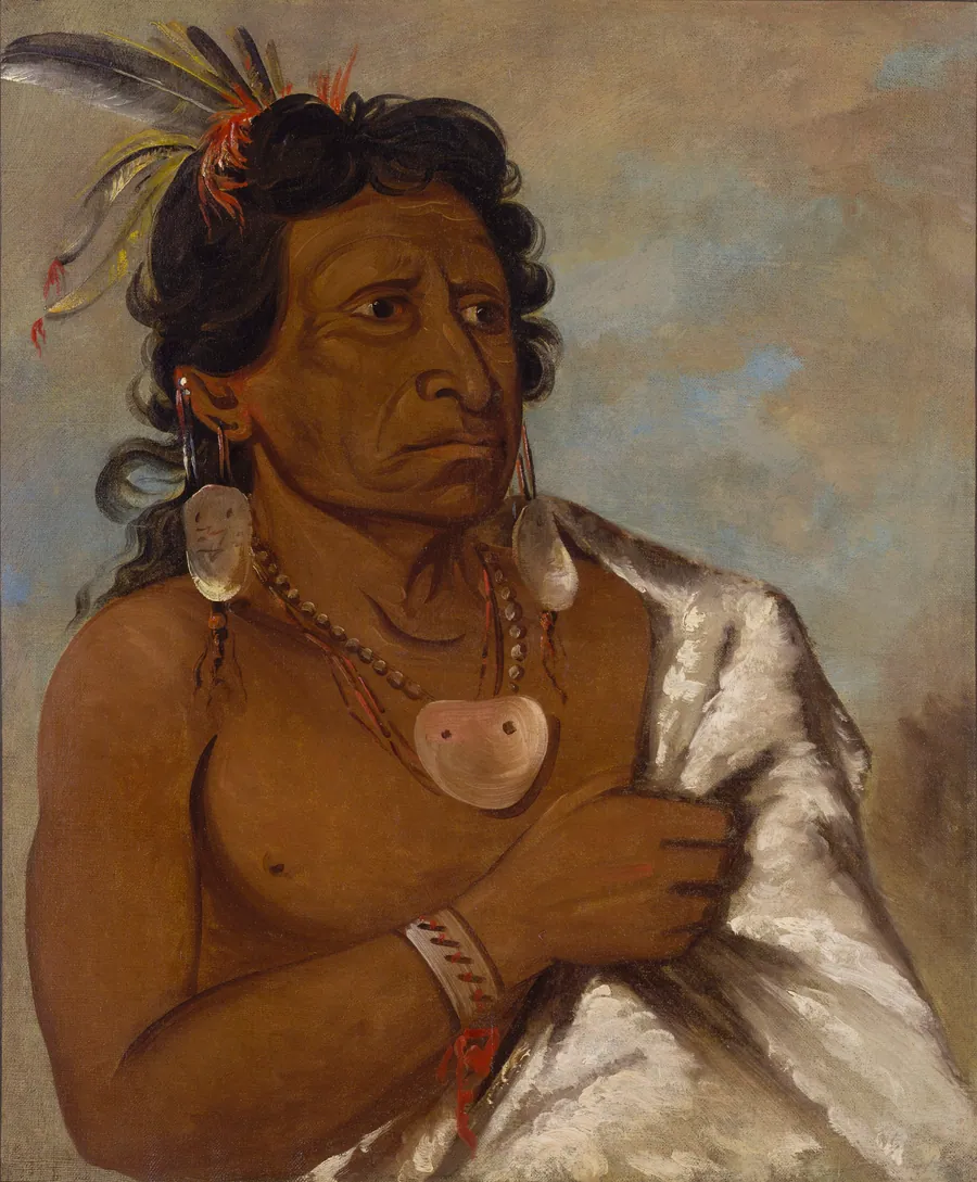 U'sh-ee-kitz, He Who Fights with a Feather, Chief of the Tribe by George Catlin, born Wilkes-Barre, PA 1796-died Jersey City, NJ 1872