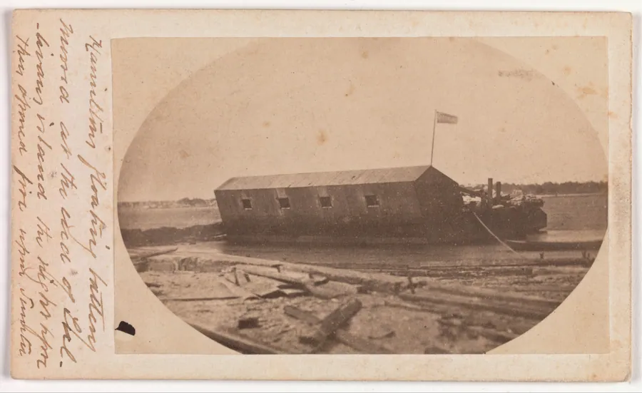 Hamilton's Floating Battery Moored at the End of Sullivan's Island the Night Before They Opened Fire upon Fort Sumter by Edward Anthony
