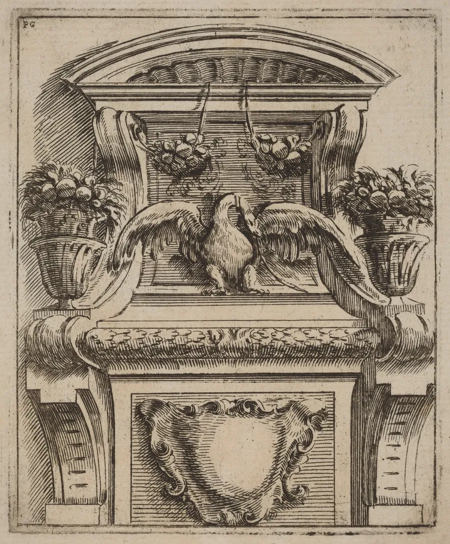Architectural Motif with a Bird by Carlo Antonio Buffagnotti