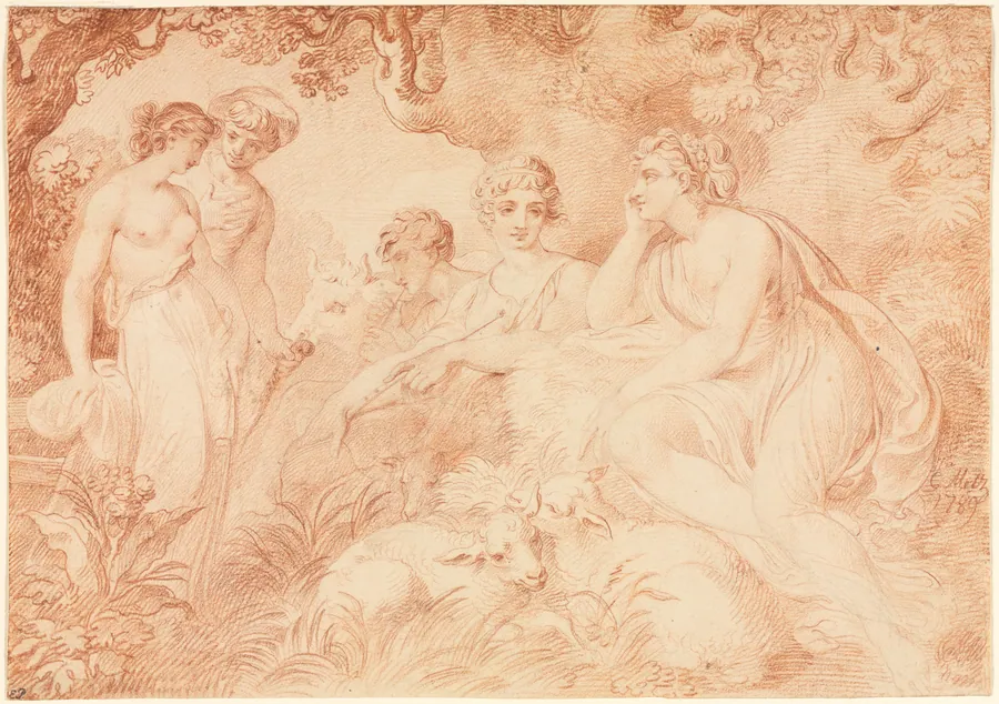 Shepherds and Shepherdesses by Conrad Martin Metz