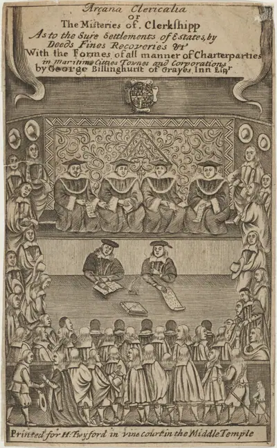 Title Page to Arcana Clericalia or the Misteries of Clerkshipp by George Billinghurst
