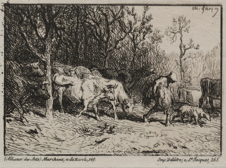 Cowherd by Charles-Émile Jacque