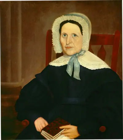 Woman in Red Arrowback Chair