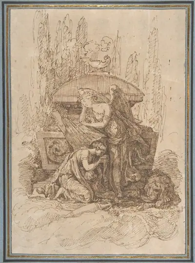 Landscape with a Memorial Scene