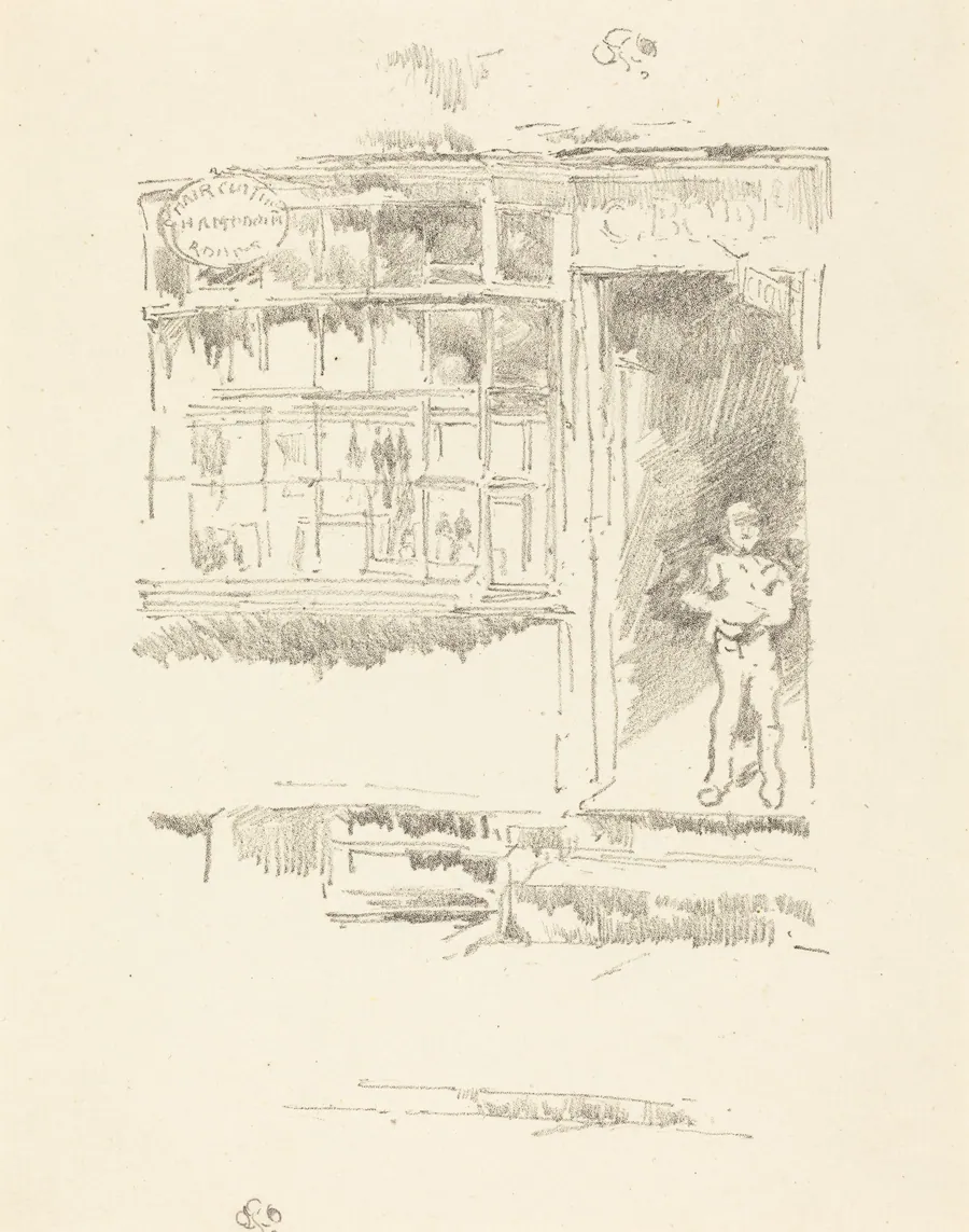 The Barber's Shop in the Mews by James McNeill Whistler