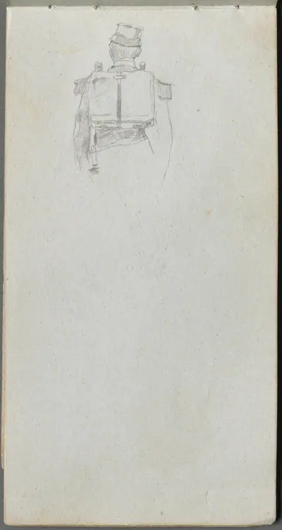 Sketchbook, page 8: Study of a Soldier from Behind