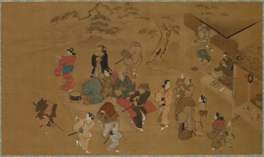 Spring Dance Scene by Hishikawa Moronobu