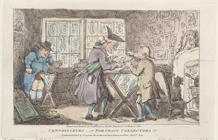 Connoisseurs–or Portrait Collectors !!! by Thomas Rowlandson