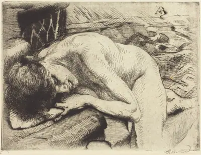 Model Asleep on the Floor (Le modèle endormi à terre)