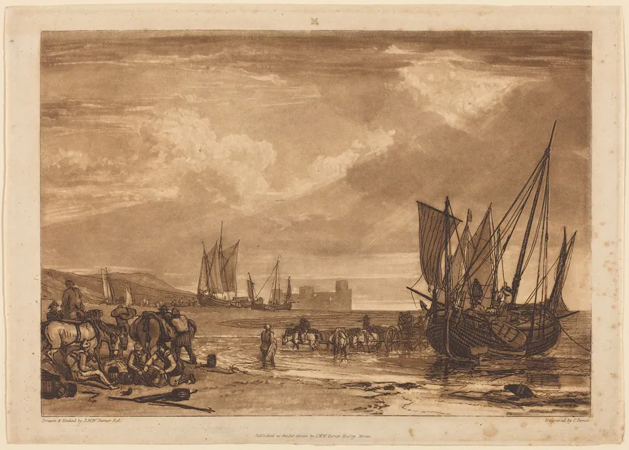 Scene on the French Coast by Charles Turner