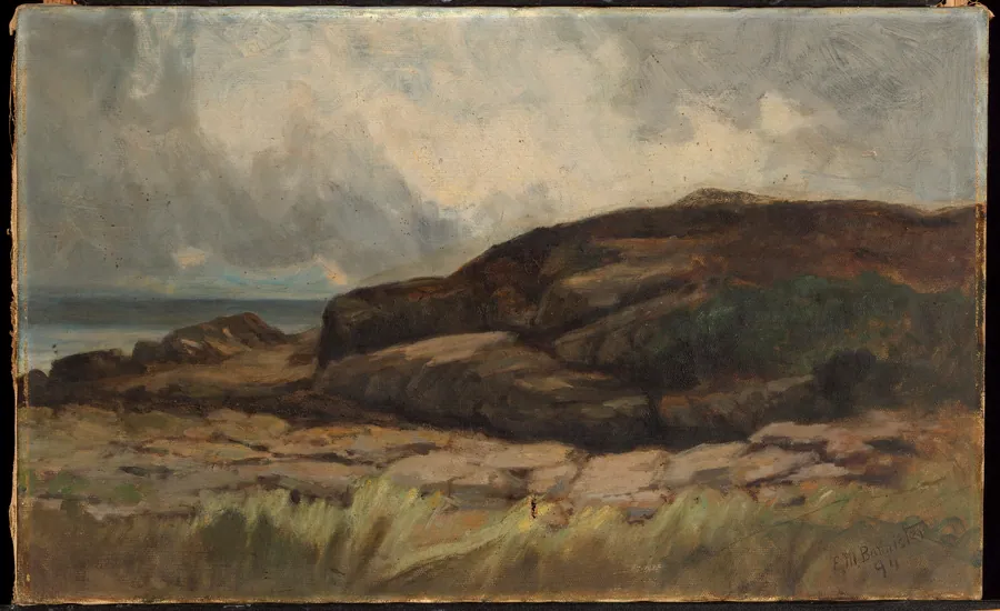 Untitled (landscape with rocks) by Edward Mitchell Bannister, born St. Andrews, New Brunswick, Canada 1828-died Providence, RI 1901