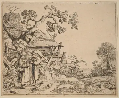 Woman Conversing with a Peasant