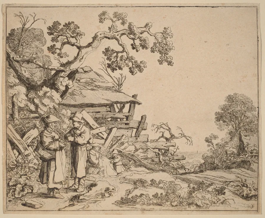Woman Conversing with a Peasant by Pieter Molijn