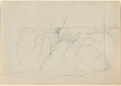 A Man Seen from Behind, Rising on Clouds