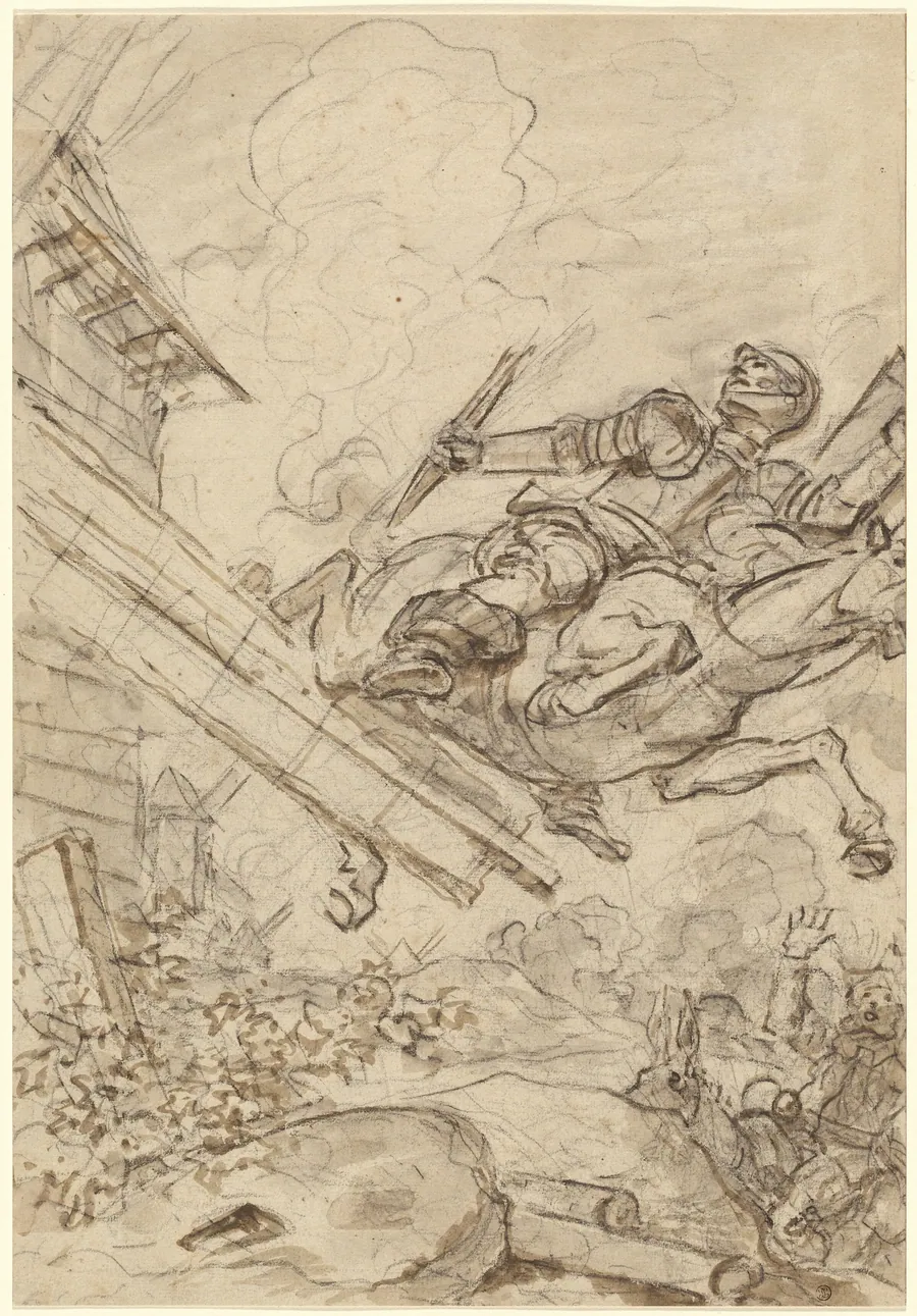 Don Quixote Attacking the Windmill by Jean Honoré Fragonard