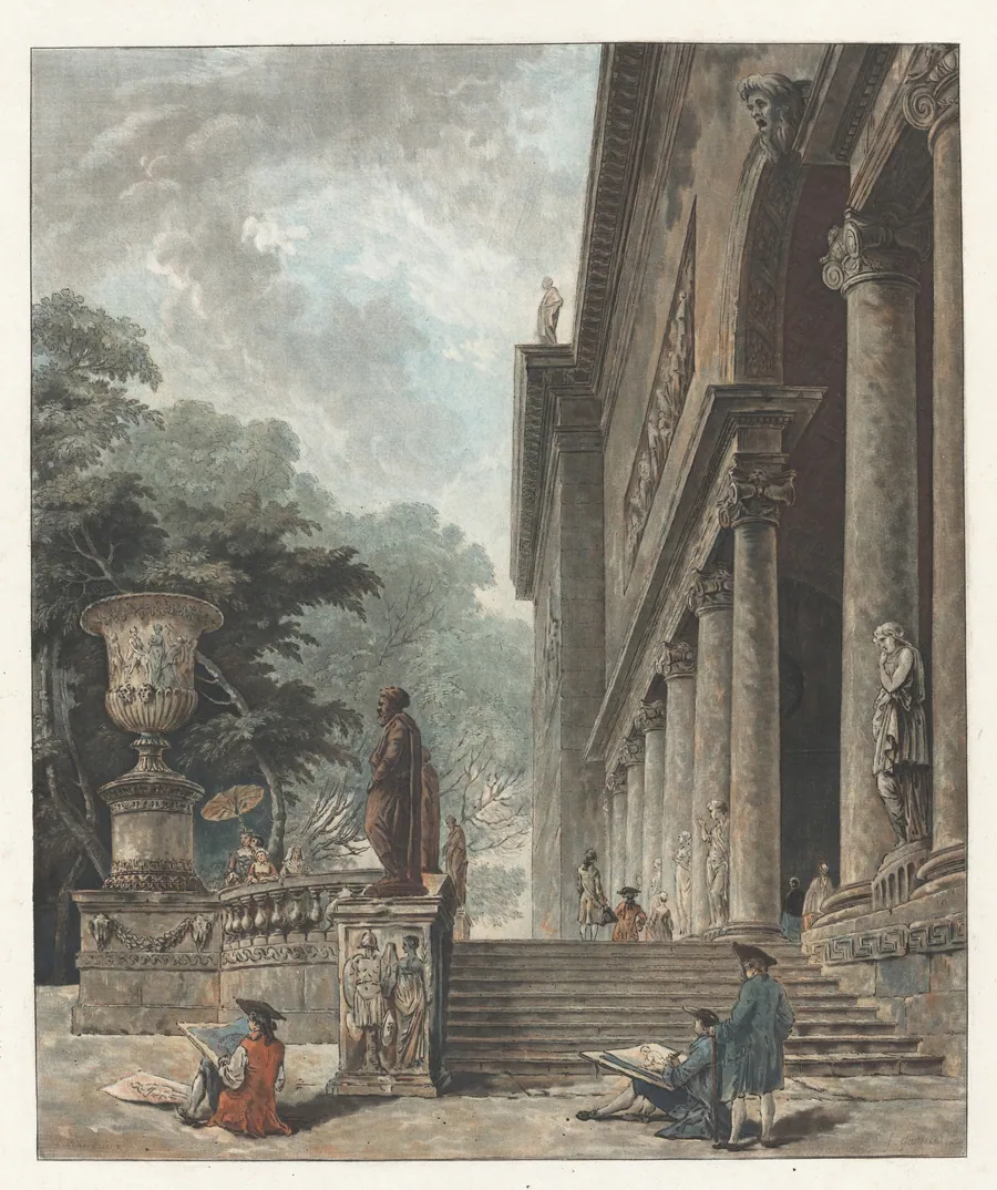 Colonnade et Jardins du Palais de Medici (Colonnade and Gardens of the Palazzo Medici) by Jean-François Janinet
