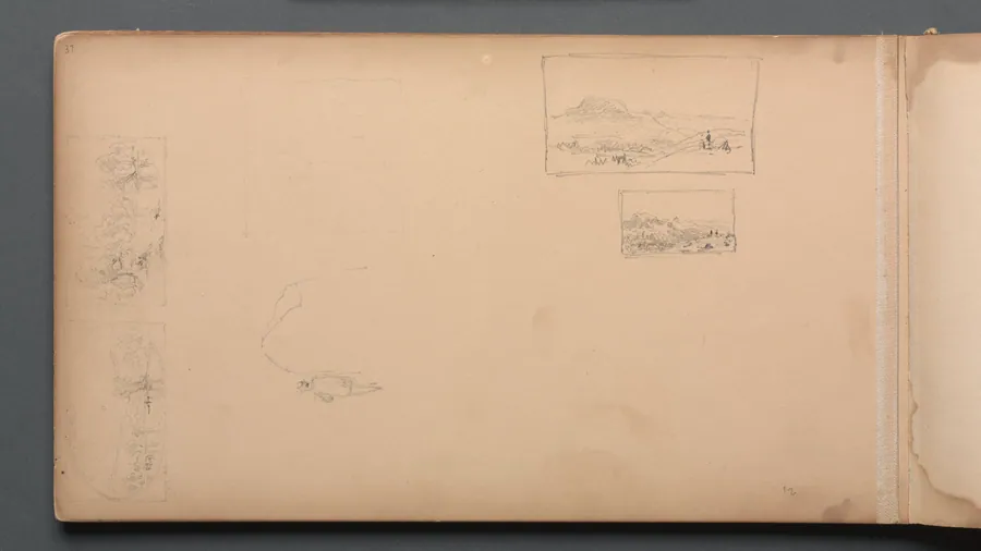 Sketchbook, page 37: Maine Landscape Vignittes by Sanford Robinson Gifford