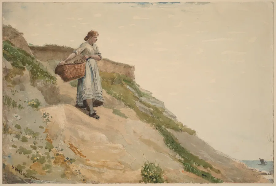 Girl Carrying a Basket by Winslow Homer
