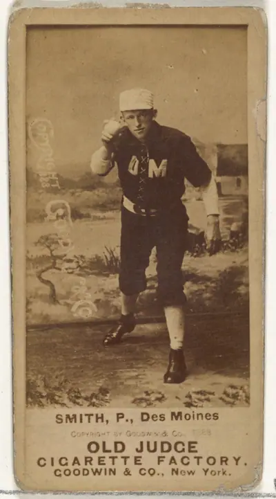 Frederick C. "Fred" Smith, Pitcher, Des Moines Prohibitionists, from the Old Judge series (N172) for Old Judge Cigarettes